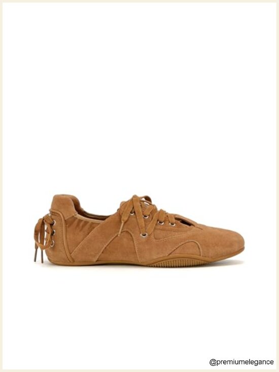 Shoes - Lace-Up Ballet Sneakers Fashion Ballerina Canvas Walking Tennis Casual Shoes
